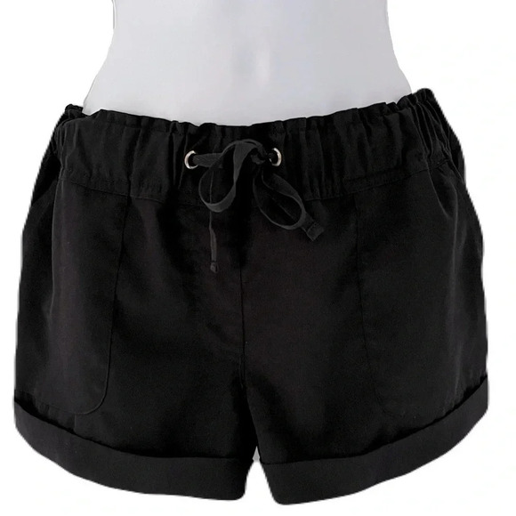 Guess/ Dress shorts with pockets/ Black/  Drawstring/ Elastic waist/ Size US S - Picture 1 of 10